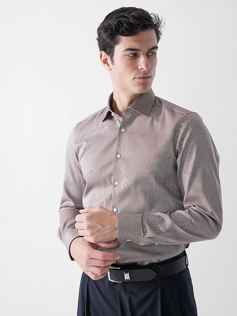 OLYMP Level Five Shirt Brown 38 4